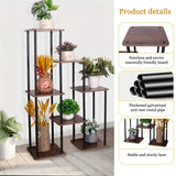NNETM 7-Story Indoor Floor Standing Flower Rack - Black Frame Coffee Board