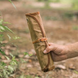 NNETM Portable Waxed Canvas Cutlery Bag for Outdoor Dining
