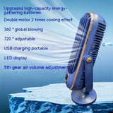 NNETM Large Battery Dual Motor Portable Fan - Blue
