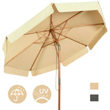 NNECW 3m Garden Parasol Umbrella Garden Outdoor Sun Shade-Beige