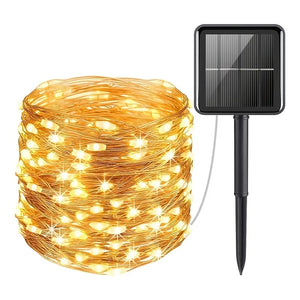 NNETM Solar-Powered Waterproof Fairy Lights - Outdoor Garden Decor with 8 Lighting Patterns