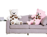 NNECN Huge 100cm Giant Pink Teddy Bear Soft Plush Cotton Scarf Bear Toy Doll Stuffed