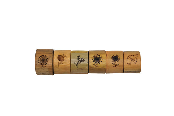 NNEDSZ of 6 Bamboo Napkin Ring Living and Dinning