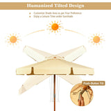 NNECW 3m Garden Parasol Umbrella Garden Outdoor Sun Shade-Beige