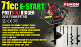 NNEDPE 71cc Post Hole Digger with three Augers