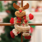 NNETM 4PCS Christmas Tree Accessories: Dancing Old Man, Snowman, Deer, Bear Cloth Puppets