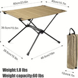 NNETM Foldable Aluminum Alloy Camping Table