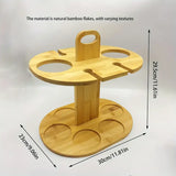 NNETM Elegance Elevated: Wooden Tabletop Wine Rack with High-Legged Cup Inverted Cup Design