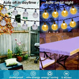 Solar Crystal Globe String Lights - 1 Pack, 100 LED, IP65 Waterproof, 8 Lighting Modes