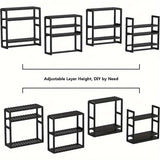 NNETM Wall Mounted Storage Rack with Rod - Black