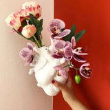 Unique Pedestal Vase Shaped as Human Heart | Novelty Bud-Vase Christmas Decor