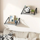 NNETM Rustic Wooden Wall Mounted Floating Shelf Set (2pcs)