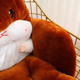 NNETM Cuddly Hamster-Shaped Seat Cushion - Dark Brown, 45cm x 40cm