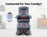 NNEDSZ Leather Massage Chair Recliner Ottoman Lounge Remote