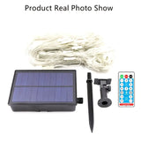 NNETM Radiant Nightfall: 192 LED Solar Lights on Transparent Wire