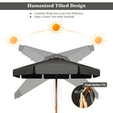 NNECW 3m Garden Parasol Umbrella Garden Outdoor Sun Shade-Grey