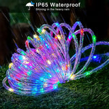 NNETM Outdoor Solar Rope Lights - 21.95m 200 LED String Lights with Remote