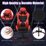 NNECW Adjustable Gaming Chair with Health Massager Lumbar Support-Red