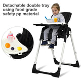 NNECW Highchair for Babies and Toddlers with Multiple Adjustable Backrest-Black