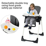 NNECW Highchair for Babies and Toddlers with Multiple Adjustable Backrest-Gray