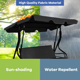 NNECW 3 Seat Outdoor Patio Swing Chair with Adjustable Canopy for Backyard/Balcony