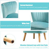 NNECW Velvet Accent Chair with Solid Rubber Wood Legs for Dining Room Green