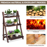 NNECW 3-Tier Foldable Plant Stand for Balcony Patio Garden Flower Shop