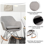 NNECW Accent Rocking Chair with Solid Steel Wood Leg for Bedroom