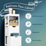 NNECW Floor Storage Cabinet with 2 Adjustable Drawers for Bathroom