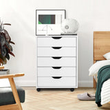 NNECW Chest of Drawers with 4 Swivel Wheels for Home and Office