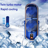 NNETM Large Battery Dual Motor Portable Fan - Blue