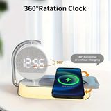 NNETM Fantasy Tropical Night Light & Wireless Charger Stand with Digital Alarm Clock