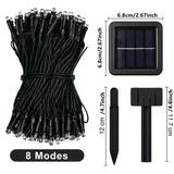 Enhance Your Outdoor Decor with 11.89m 200 LED Solar Fairy Lights | Waterproof Multicolor Garland Lights