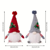 NNETM 2-Piece Christmas Gnome Set with Light-Up Green Hat & Colorful LED Lights