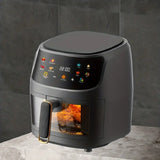 NNETM 6L Large Capacity Visual Air Fryer with Color Touch Screen - Gray-Black