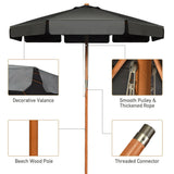 NNECW 3m Garden Parasol Umbrella Garden Outdoor Sun Shade-Grey