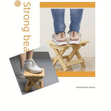 NNETM Portable Outdoor Solid Wood Folding Stool