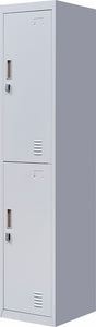 NNEDSZ lock 2-Door Vertical Locker for Office Gym Shed School Home Storage Grey