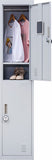 NNEDSZ Combination Lock 2-Door Vertical Locker for Office Gym Shed School Home Storage Grey