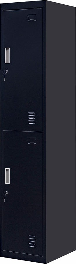 NNEDSZ Lock 2-Door Vertical Locker for Office Gym Shed School Home Storage Black