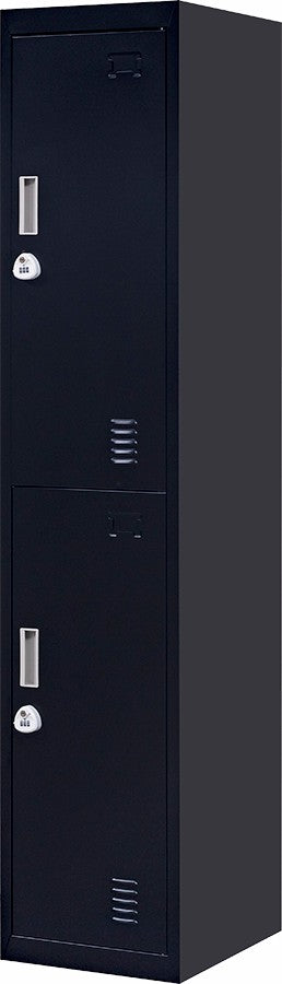 NNEDSZ Combination Lock 2-Door Vertical Locker for Office Gym Shed School Home Storage Black