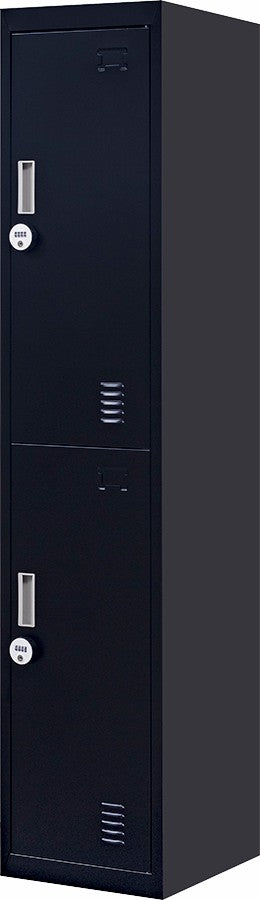 NNEDSZ Combination Lock 2-Door Vertical Locker for Office Gym Shed School Home Storage Black
