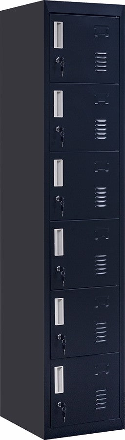 NNEDSZ Lock 6-Door Locker for Office Gym Shed School Home Storage Black