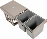 NNEDSZ of 2 15L Pull Out Trash Bin Dual Kitchen Garbage Waste Basket Cabinet Bin