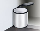 NNEDSZ Swing Pull Out Bin Stainless Steel Garbage Rubbish Waste Trash Can 14L