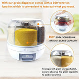NNETM 360° Rotating Cereal Dispenser with 6 Grids - White