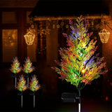 NNETM Twinkling Treasures: Festive Set of Four Solar Pine Lights for Christmas