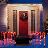 NNETM Set of 5 Solar-Powered Candy Cane Pathway Lights