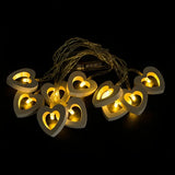 NNETM Romantic LED Heart-Shaped Wooden String Lights - 10 Lights, 4.9ft, Battery-Power(Warm White)ed