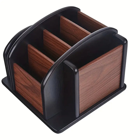 NNETM Elegant Wooden Desktop Organizer - Stylish Storage Solution for Office Essentials